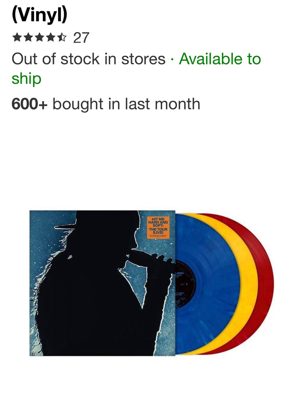 Colored Vinyl Record Set - Blue, Yellow & Red Pressings